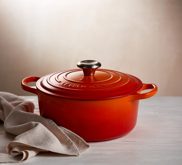 laranja flame le creuset